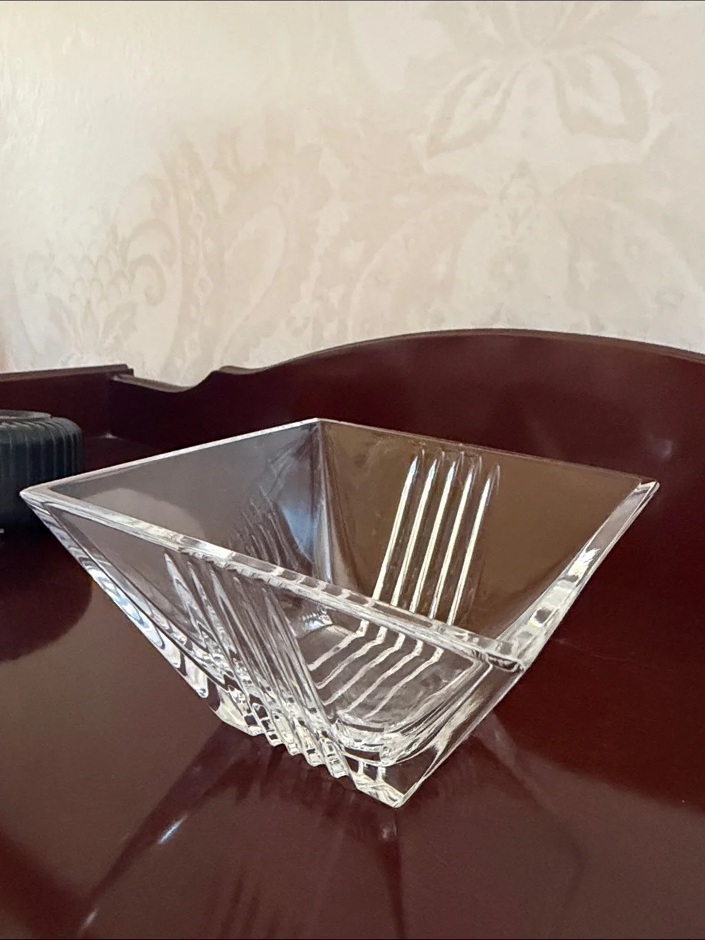 Tiffany & Co. Clear Crystal Square Serving Bowl